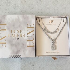 Luxe Silver Necklace with Gem Accents